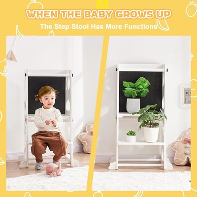 Bambini Cucina Scala di sgabello di apprendimento Torre in piedi con piattaforma regolabile Mail Packing