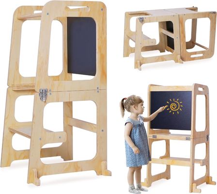 Piattaforma regolabile Torre in piedi Logo personalizzato Accettato Scaffale in legno per bambini piccoli