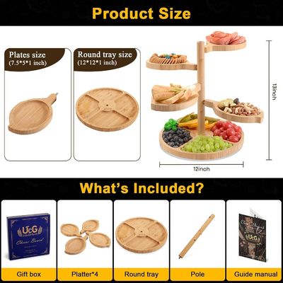 Parete di esposizione Stand Torre di Cupcake in legno Set con logo personalizzato e stand pieghevole