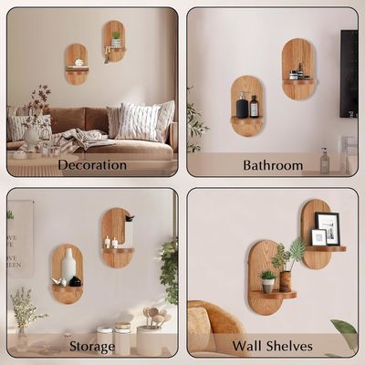 Dispositivo multifunzionale di design di scaffalature galleggianti in legno