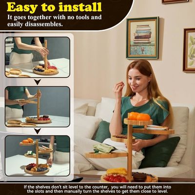 Parete di esposizione Stand Torre di Cupcake in legno Set con logo personalizzato e stand pieghevole