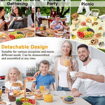 Parete di esposizione Stand Torre di Cupcake in legno Set con logo personalizzato e stand pieghevole