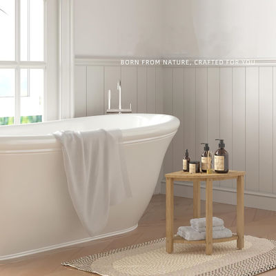 Arredamento per soggiorno personalizzato facile da assemblare Bambù bagno sgabello doccia con scaffale