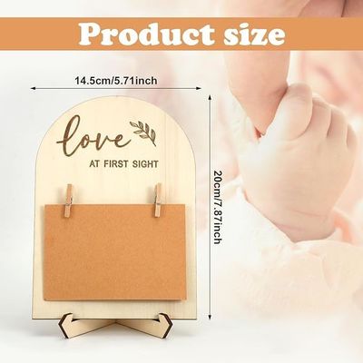 Stampatura a taglio a stampo 7,9 x 5,7 pollici Carino Legno Nuovo nato fotorame per decorazioni per bambini