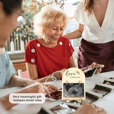 Stampatura a taglio a stampo 7,9 x 5,7 pollici Carino Legno Nuovo nato fotorame per decorazioni per bambini