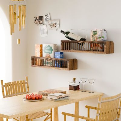 Mensole galleggianti in legno personalizzabili per camera da letto Set di 2