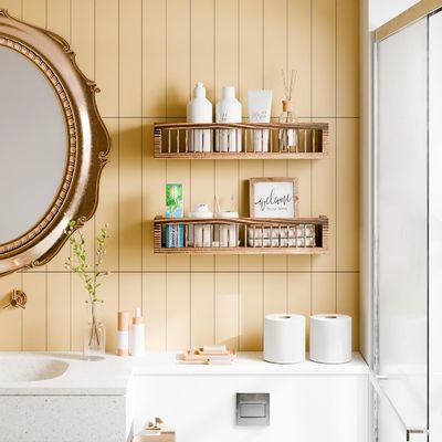 Mensole galleggianti in legno personalizzabili per camera da letto Set di 2