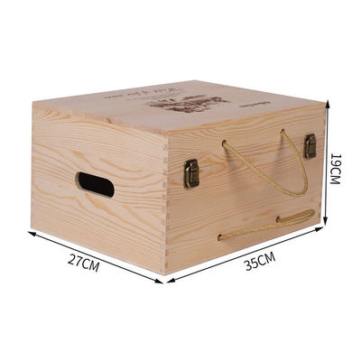 Logo personalizzato Acceptabile Custom Handmade 6 bottiglie Box regalo di vino in legno con cerniera