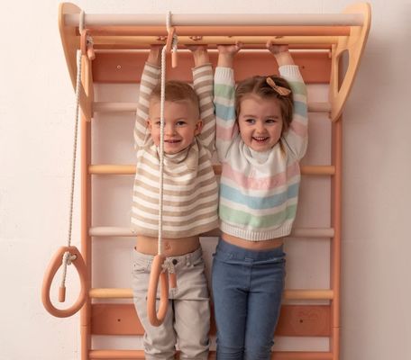 Montessori Gimnastica di arrampicata per bambini piccola quantità alta scala mobile per bambini con accessori a corda