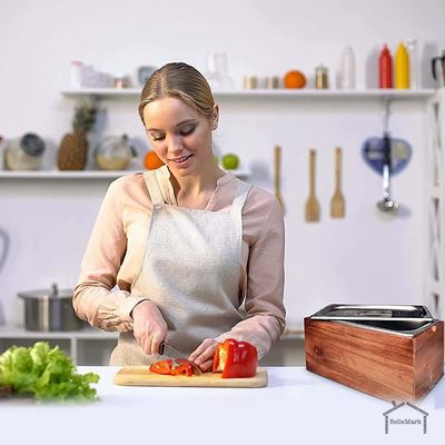 Contenitore di compost da cucina in acciaio inossidabile con coperchio pieghevole e inserto antirrugina su richiesta