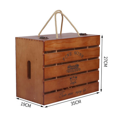 2-6 bottiglie Scatola di vino in legno massello per regalo Ordine personalizzato accettato immediatamente