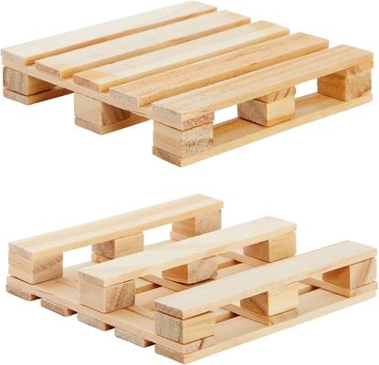 Legno colore semplice 3.9 X 3.9 In Custom Logo Dimensione Quadrato Mini Pallet Natural Cup Mat