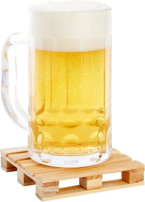 Legno colore semplice 3.9 X 3.9 In Custom Logo Dimensione Quadrato Mini Pallet Natural Cup Mat