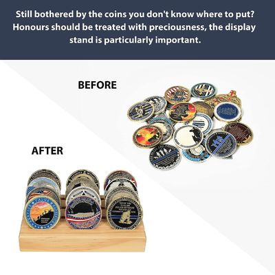 4x6x1 pollici Military Challenge Coin Holder Display Stand Rack per monete di taglia personalizzata