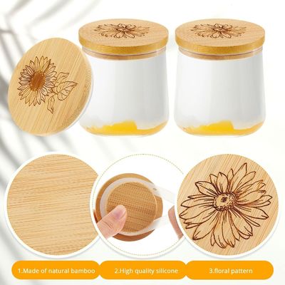 Chiusure di baratto di bambù in legno a colori semplici con anelli di sigillamento in silicone