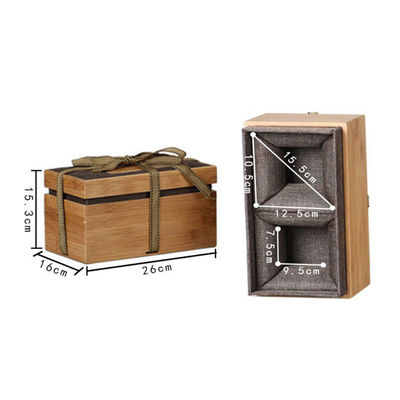Ordine personalizzato Casella regalo in legno naturale per la conservazione del bambù con logo personalizzato