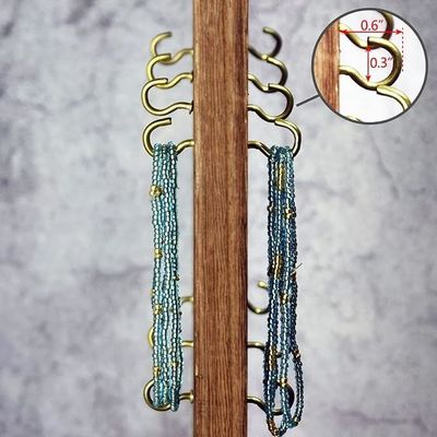 Funzione di risparmio di spazio 9 W x 7.5 D x 16.5 H Stand per gioielli in legno con 32 ganci