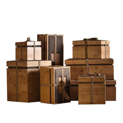 Custom Luxury Tea Set Gift Box Bambù Prodotto di imballaggio imballaggio Scatole di legno
