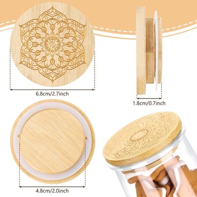 Fresh Style 12 Pcs Barattoli in legno di colore semplice per candele vetro Yogurt Barattoli Chiusura Chiusure in legno