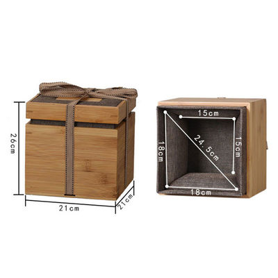 Box regalo con logo inciso Bambù ambientale e poliestere Box orologio uomo