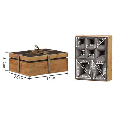 Box regalo con logo inciso Bambù ambientale e poliestere Box orologio uomo