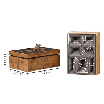 Box regalo con logo inciso Bambù ambientale e poliestere Box orologio uomo