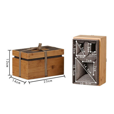 Box regalo con logo inciso Bambù ambientale e poliestere Box orologio uomo