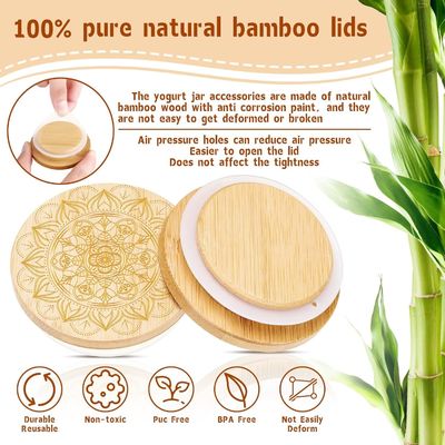 Fresh Style 12 Pcs Barattoli in legno di colore semplice per candele vetro Yogurt Barattoli Chiusura Chiusure in legno