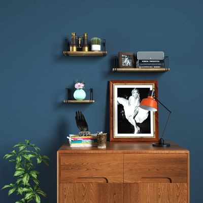 Mobili da soggiorno Mensola da parete Legno Metallo Apparecchio da cucina moderno di conservazione Risparmia spazio