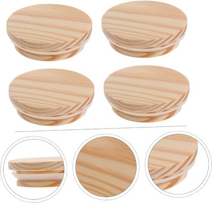 8pcs coperture in legno di bambù non versamento candele barattoli di vetro barattoli ermetici barattoli di legno