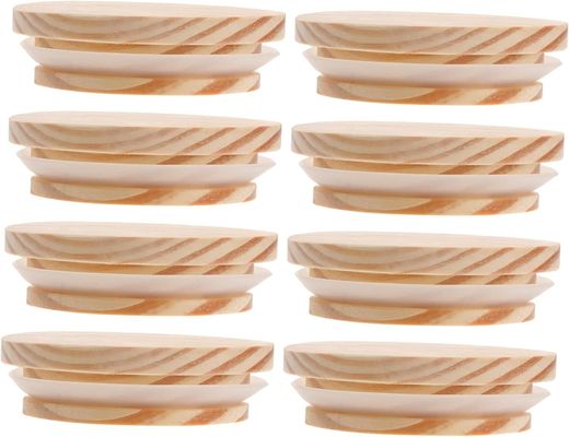 8pcs coperture in legno di bambù non versamento candele barattoli di vetro barattoli ermetici barattoli di legno