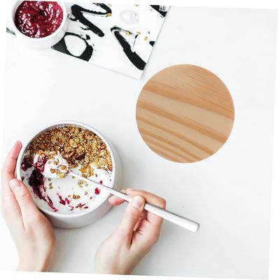 8pcs coperture in legno di bambù non versamento candele barattoli di vetro barattoli ermetici barattoli di legno