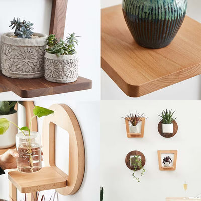 Stand per piante da interno appendiabiti di piante in legno ripiano rustico con logo personalizzato