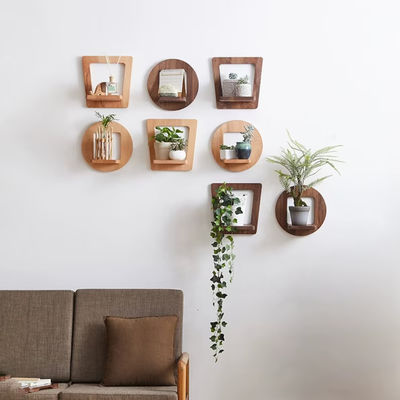 Stand per piante da interno appendiabiti di piante in legno ripiano rustico con logo personalizzato