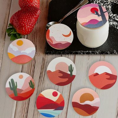 8 Anelli di sigillamento in silicone con disegni colorati di boho e coperchi di bambù