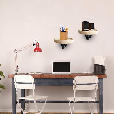 Imballaggio per la posta N Piccoli ripiani rotondi galleggianti in legno massello per la decorazione delle stanze domestiche