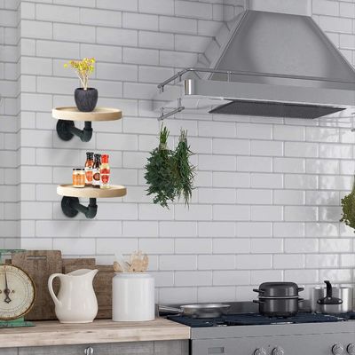 Imballaggio per la posta N Piccoli ripiani rotondi galleggianti in legno massello per la decorazione delle stanze domestiche