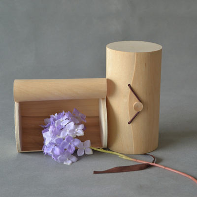 Confezione regalo per Natale vuota, di taglia quadrata, in legno naturale, di betulla, di corteccia di legno