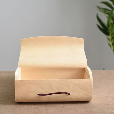 Confezione regalo per Natale vuota, di taglia quadrata, in legno naturale, di betulla, di corteccia di legno