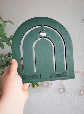 Decorazione a muro in legno arcobaleno Piccole piante ripiano per mobili da soggiorno