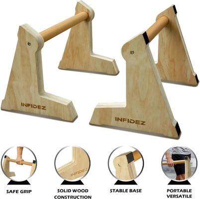 20x12 pollici Parallettes in legno e push up bar per allenamenti di ginnastica a mano non scivoloso