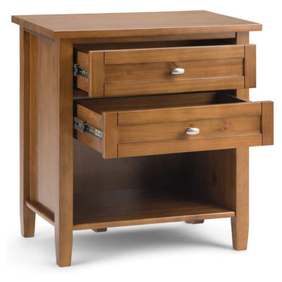 Arredamento per camera da letto Moderno design Rustico 24" Nero Largo Tavolo da notte Tavolo da notte in legno massello