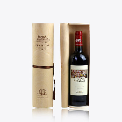 Scatola di vino di legno vuoto creativa su misura con cilindro di corteccia di betulla artigianale