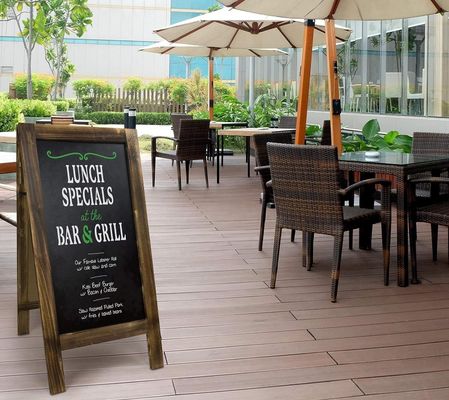 Legno bruciato a doppio lato per menù di caffetteria e ristorante