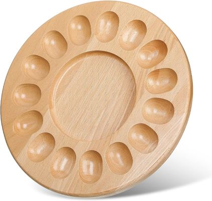 OEM 15 fori Reversibile In legno Devilied Egg Platter Tavolo di caramelle Tavolo di uova spesse Contenitori di uova di pollo