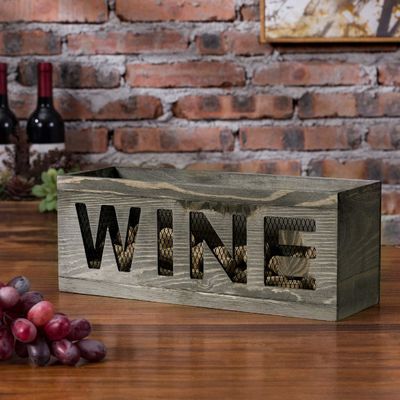 Salvare lo spazio muro montato Vintage Grigio Legno climatizzato Open Top Cork Holder scatola di legno con mesh metallo