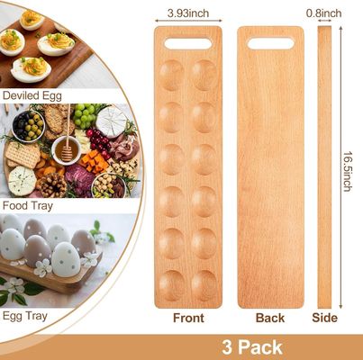 Taglia Uova per il Giorno del Ringraziamento, risparmia spazio con questo portapiatti in legno da 12 fori.