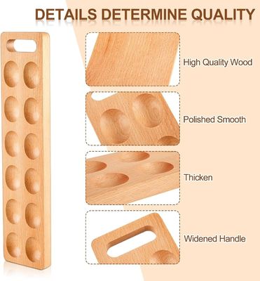 Taglia Uova per il Giorno del Ringraziamento, risparmia spazio con questo portapiatti in legno da 12 fori.