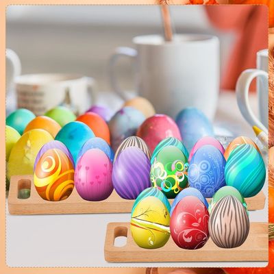 Taglia Uova per il Giorno del Ringraziamento, risparmia spazio con questo portapiatti in legno da 12 fori.