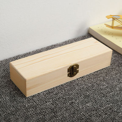 Cassa di matita a flip in legno di pino personalizzata per organizzare articoli di ufficio e accessori